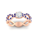 Load image into Gallery viewer, infinity-twist-diamond-engagement-ring-with-sapphire-in-rose-gold-FD11157RORGSABLANGLE3-NL-RG
