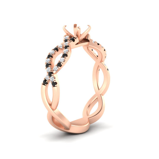 infinity-twist-diamond-semi-mount-engagement-ring-with-black-diamond-in-rose-gold-FD11157SMRGBLACKANGLE3-NL-RG