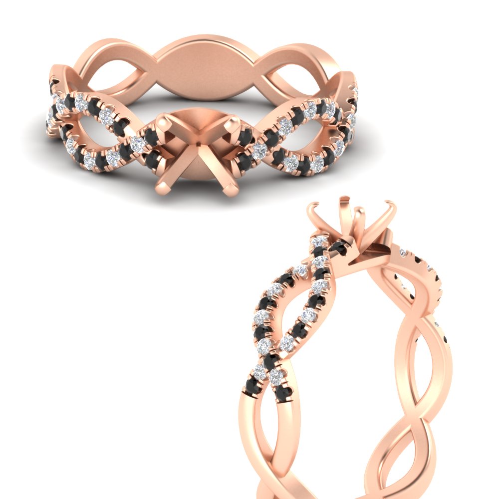 infinity-twist-diamond-semi-mount-engagement-ring-with-black-diamond-in-rose-gold-FD11157SMRGBLACKANGLE3-NL-RG