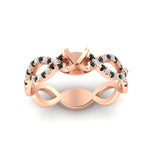 Load image into Gallery viewer, infinity-twist-diamond-semi-mount-engagement-ring-with-black-diamond-in-rose-gold-FD11157SMRGBLACKANGLE3-NL-RG
