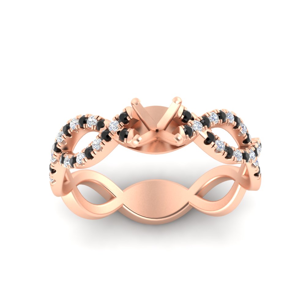 infinity-twist-diamond-semi-mount-engagement-ring-with-black-diamond-in-rose-gold-FD11157SMRGBLACKANGLE3-NL-RG