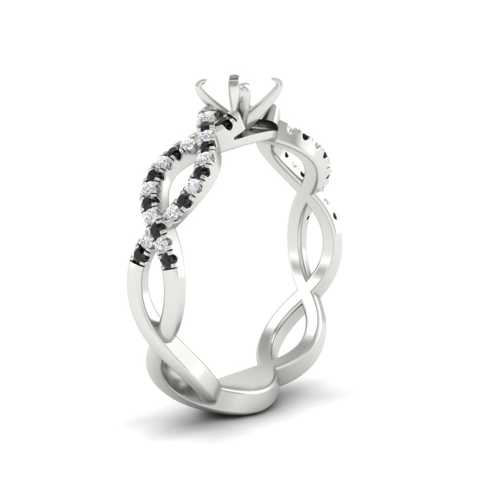 infinity-twist-diamond-semi-mount-engagement-ring-with-black-diamond-in-white-gold-FD11157SMRGBLACKANGLE3-NL-WG