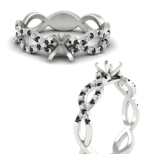 infinity-twist-diamond-semi-mount-engagement-ring-with-black-diamond-in-white-gold-FD11157SMRGBLACKANGLE3-NL-WG
