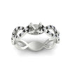 Load image into Gallery viewer, infinity-twist-diamond-semi-mount-engagement-ring-with-black-diamond-in-white-gold-FD11157SMRGBLACKANGLE3-NL-WG