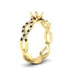 Load image into Gallery viewer, infinity-twist-diamond-semi-mount-engagement-ring-with-black-diamond-in-yellow-gold-FD11157SMRGBLACKANGLE3-NL-YG
