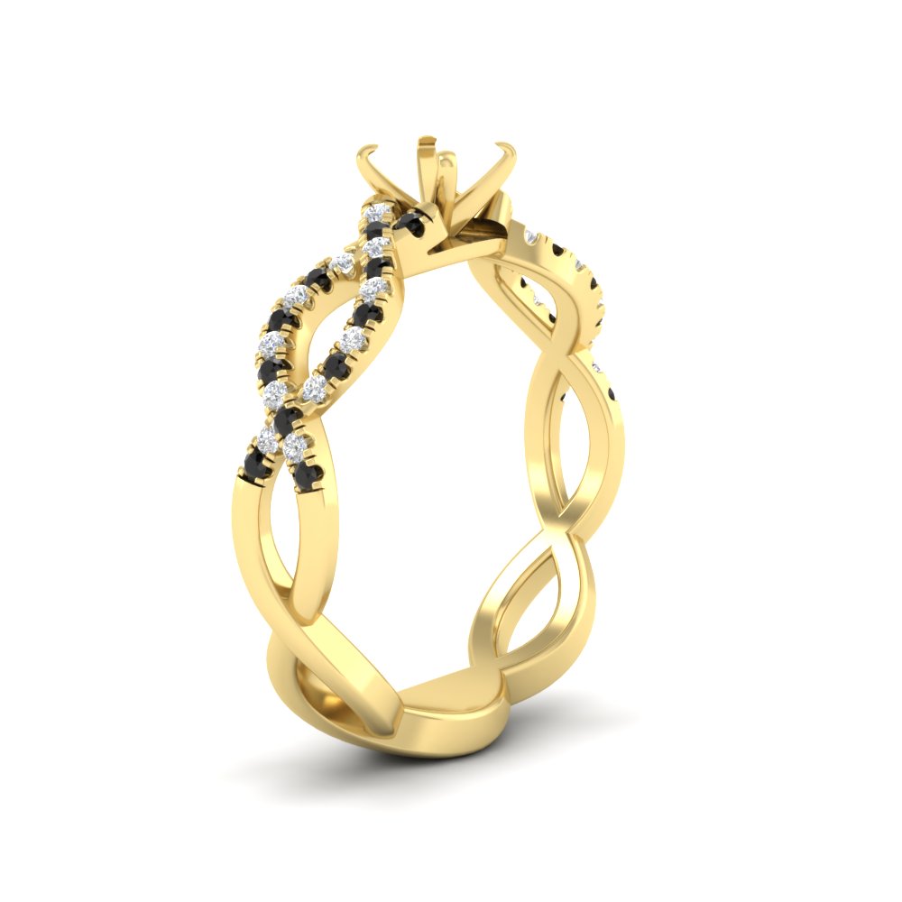 infinity-twist-diamond-semi-mount-engagement-ring-with-black-diamond-in-yellow-gold-FD11157SMRGBLACKANGLE3-NL-YG