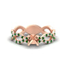 Load image into Gallery viewer, infinity-twist-diamond-semi-mount-engagement-ring-with-emerald-in-rose-gold-FD11157SMRGEMGRANGLE3-NL-RG
