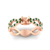 Load image into Gallery viewer, infinity-twist-diamond-semi-mount-engagement-ring-with-emerald-in-rose-gold-FD11157SMRGEMGRANGLE3-NL-RG