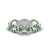 Load image into Gallery viewer, infinity-twist-diamond-semi-mount-engagement-ring-with-emerald-in-white-gold-FD11157SMRGEMGRANGLE3-NL-WG