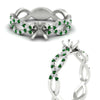 Load image into Gallery viewer, infinity-twist-diamond-semi-mount-engagement-ring-with-emerald-in-white-gold-FD11157SMRGEMGRANGLE3-NL-WG