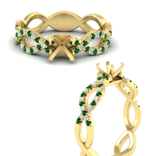 infinity-twist-diamond-semi-mount-engagement-ring-with-emerald-in-yellow-gold-FD11157SMRGEMGRANGLE3-NL-YG