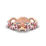Load image into Gallery viewer, infinity-twist-diamond-semi-mount-engagement-ring-with-pink-sapphire-in-rose-gold-FD11157SMRGSADRPIANGLE3-NL-RG
