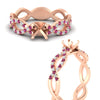 Load image into Gallery viewer, infinity-twist-diamond-semi-mount-engagement-ring-with-pink-sapphire-in-rose-gold-FD11157SMRGSADRPIANGLE3-NL-RG