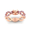 Load image into Gallery viewer, infinity-twist-diamond-semi-mount-engagement-ring-with-pink-sapphire-in-rose-gold-FD11157SMRGSADRPIANGLE3-NL-RG