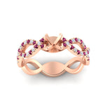 Load image into Gallery viewer, infinity-twist-diamond-semi-mount-engagement-ring-with-pink-sapphire-in-rose-gold-FD11157SMRGSADRPIANGLE3-NL-RG
