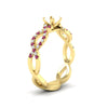 Load image into Gallery viewer, infinity-twist-diamond-semi-mount-engagement-ring-with-pink-sapphire-in-yellow-gold-FD11157SMRGSADRPIANGLE3-NL-YG
