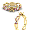 Load image into Gallery viewer, infinity-twist-diamond-semi-mount-engagement-ring-with-pink-sapphire-in-yellow-gold-FD11157SMRGSADRPIANGLE3-NL-YG