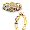 Load image into Gallery viewer, infinity-twist-diamond-semi-mount-engagement-ring-with-ruby-in-yellow-gold-FD11157SMRGRUDRANGLE3-NL-YG