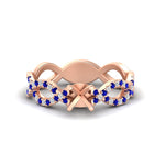 Load image into Gallery viewer, infinity-twist-diamond-semi-mount-engagement-ring-with-sapphire-in-rose-gold-FD11157SMRGSABLANGLE3-NL-RG
