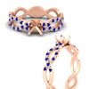 Load image into Gallery viewer, infinity-twist-diamond-semi-mount-engagement-ring-with-sapphire-in-rose-gold-FD11157SMRGSABLANGLE3-NL-RG