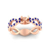 Load image into Gallery viewer, infinity-twist-diamond-semi-mount-engagement-ring-with-sapphire-in-rose-gold-FD11157SMRGSABLANGLE3-NL-RG
