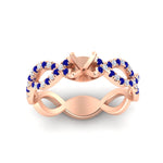 Load image into Gallery viewer, infinity-twist-diamond-semi-mount-engagement-ring-with-sapphire-in-rose-gold-FD11157SMRGSABLANGLE3-NL-RG
