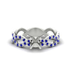 Load image into Gallery viewer, infinity-twist-diamond-semi-mount-engagement-ring-with-sapphire-in-white-gold-FD11157SMRGSABLANGLE3-NL-WG
