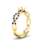 Load image into Gallery viewer, infinity-twist-diamond-semi-mount-engagement-ring-with-sapphire-in-yellow-gold-FD11157SMRGSABLANGLE3-NL-YG
