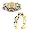 Load image into Gallery viewer, infinity-twist-diamond-semi-mount-engagement-ring-with-sapphire-in-yellow-gold-FD11157SMRGSABLANGLE3-NL-YG