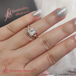 Load image into Gallery viewer, Princess Cut Infinity Daisy Floral Engagement Ring
