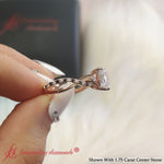 Load image into Gallery viewer, Princess Cut Infinity Daisy Floral Engagement Ring
