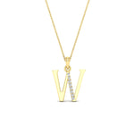 Load image into Gallery viewer, inital-diamond-w-alphabet-with-chain-in-FDPD11292W-NL-YG
