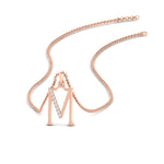 Load image into Gallery viewer, initial-alphabet-m-diamond-pendant-necklace-in-FDPD11292MSLEEP-NL-RG
