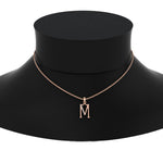 Load image into Gallery viewer, initial-alphabet-m-diamond-pendant-necklace-in-FDPD11292MSLEEP-NL-RG
