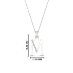 Load image into Gallery viewer, initial-alphabet-m-diamond-pendant-necklace-in-FDPD11292MSLEEP-NL-WG
