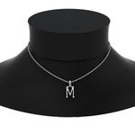 Load image into Gallery viewer, initial-alphabet-m-diamond-pendant-necklace-in-FDPD11292MSLEEP-NL-WG
