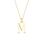 Load image into Gallery viewer, initial-alphabet-m-diamond-pendant-necklace-in-FDPD11292MSLEEP-NL-YG
