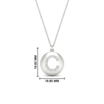 Load image into Gallery viewer, initial-c-disc-with-diamond-charm-necklace-in-white-gold-FDPD11312CANGLE1-NL-WG-HW
