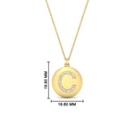 Load image into Gallery viewer, initial-c-disc-with-diamond-charm-necklace-in-yellow-gold-FDPD11312CANGLE1-NL-YG-HW
