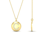 Load image into Gallery viewer, initial-c-disc-with-diamond-charm-necklace-in-yellow-gold-FDPD11312CANGLE2-NL-YG
