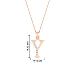 Load image into Gallery viewer, initial-charms-alphabet-y-diamond-pendant-in-FDPD11292Y-NL-RG
