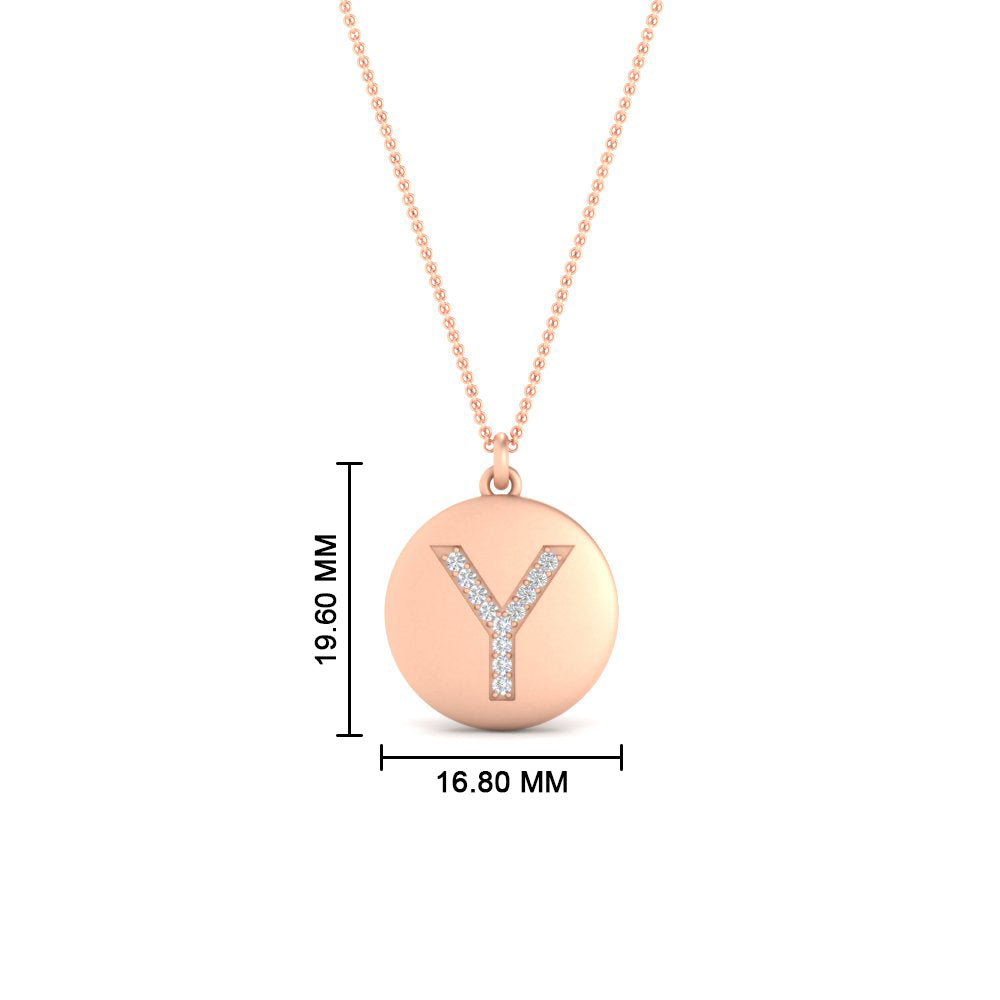 Initial Diamond Disc Pendant