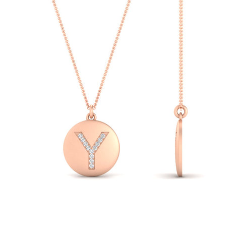 Initial Diamond Disc Pendant
