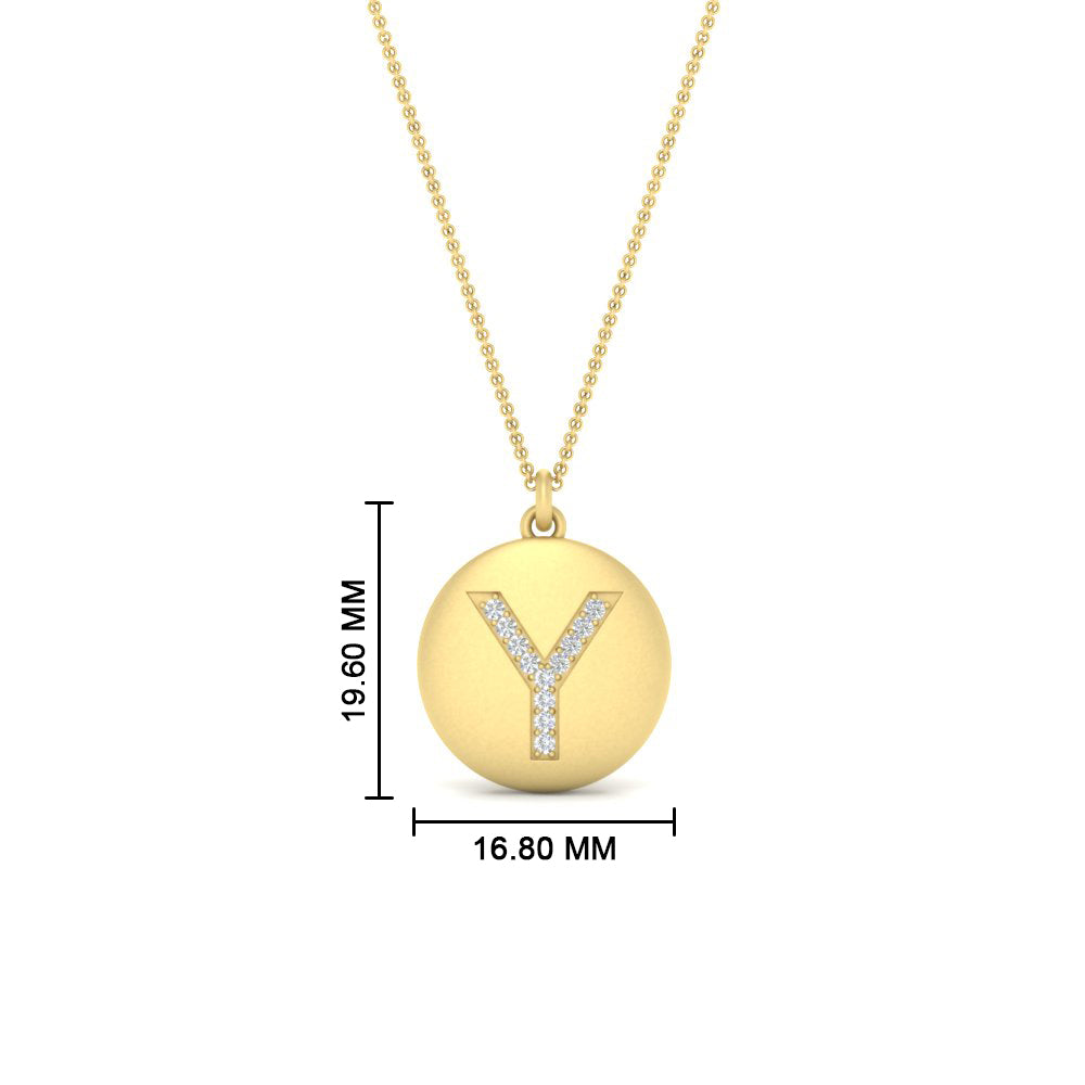 Initial Diamond Disc Pendant
