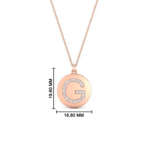 Initial Diamond Disc Pendant