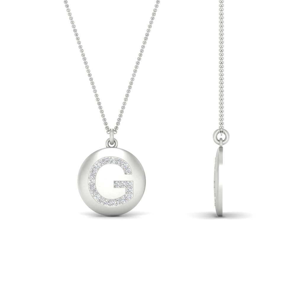 Initial Diamond Disc Pendant