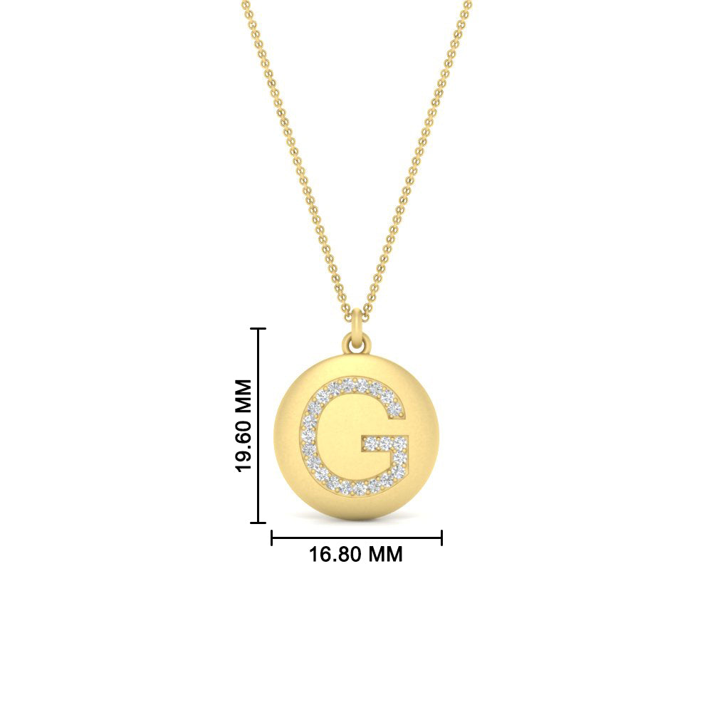 Initial Diamond Disc Pendant
