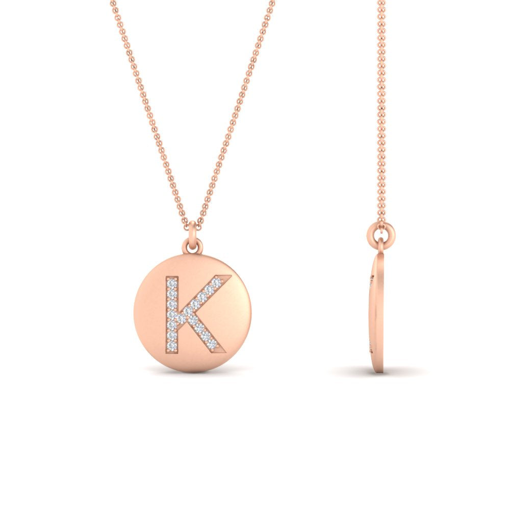 Initial Diamond Disc Pendant
