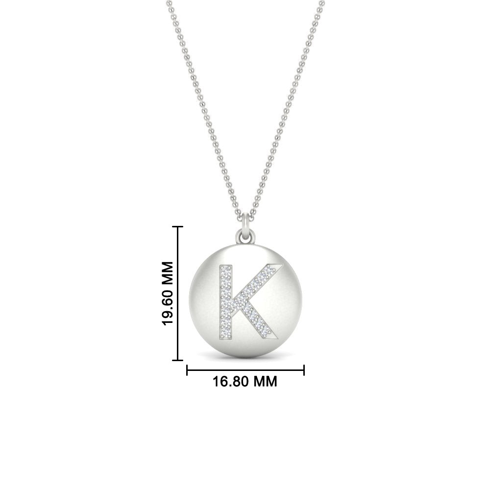 Initial Diamond Disc Pendant