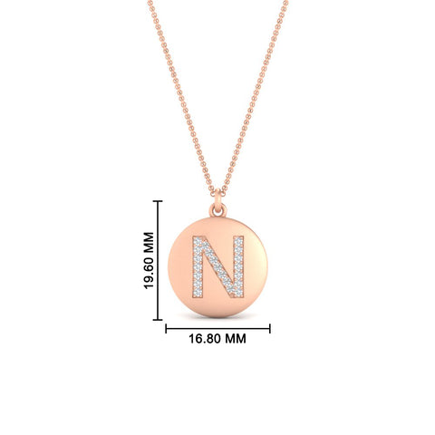 Initial Diamond Disc Pendant